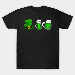 Shamrock Wine Glasses Happy St Patrick's Day Men Women T-Shirt